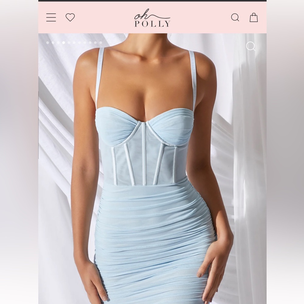 Oh Polly Mesh Bodycon Dress Blue. NEVER WORN. New with tags :)